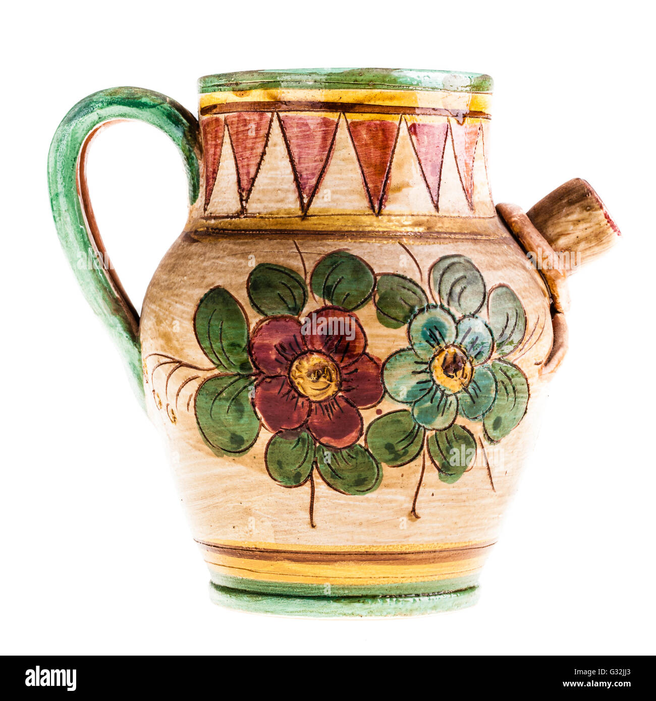 a decorated ceramic vase isolated over a white background Stock Photo ...