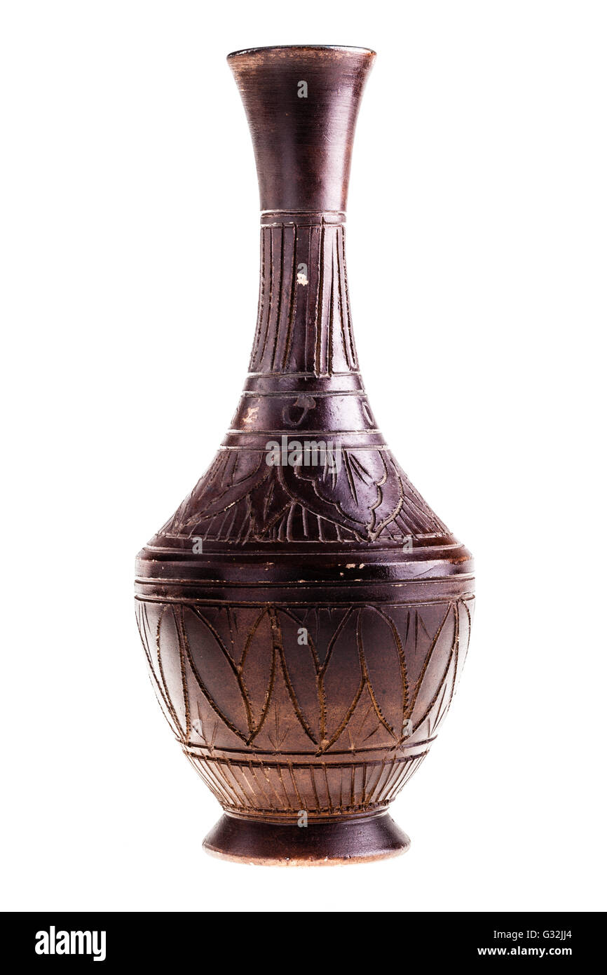 a decorated ceramic vase isolated over a white background Stock Photo ...