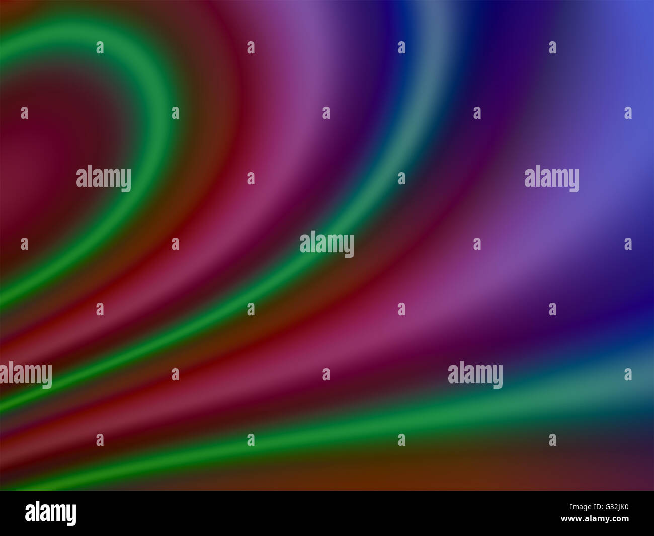 Beautiful fractal image with colorful sweeping lines resembling Northern Lights Stock Photo