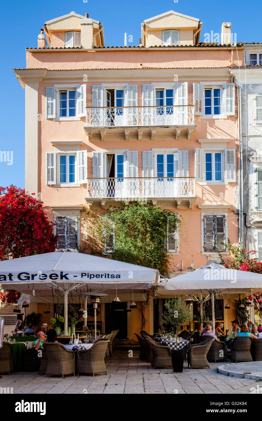 Historic Buildings In Corfu Town, Corfu Island, Greece Stock Photo