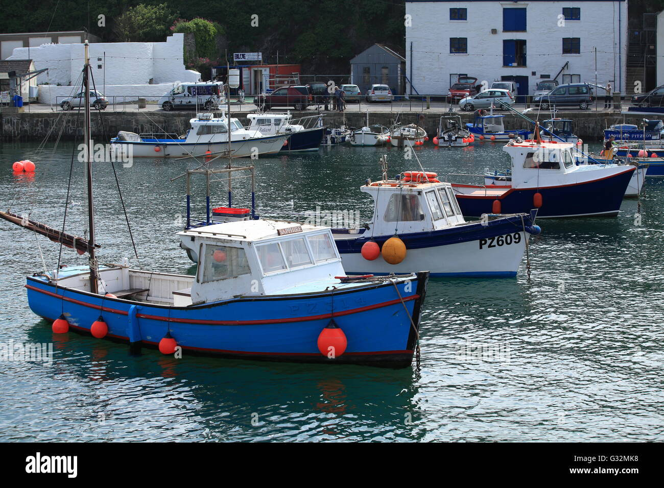 Fishing boats in Porthleven harbour, Cornwall, England, UK Stock Photo Alamy