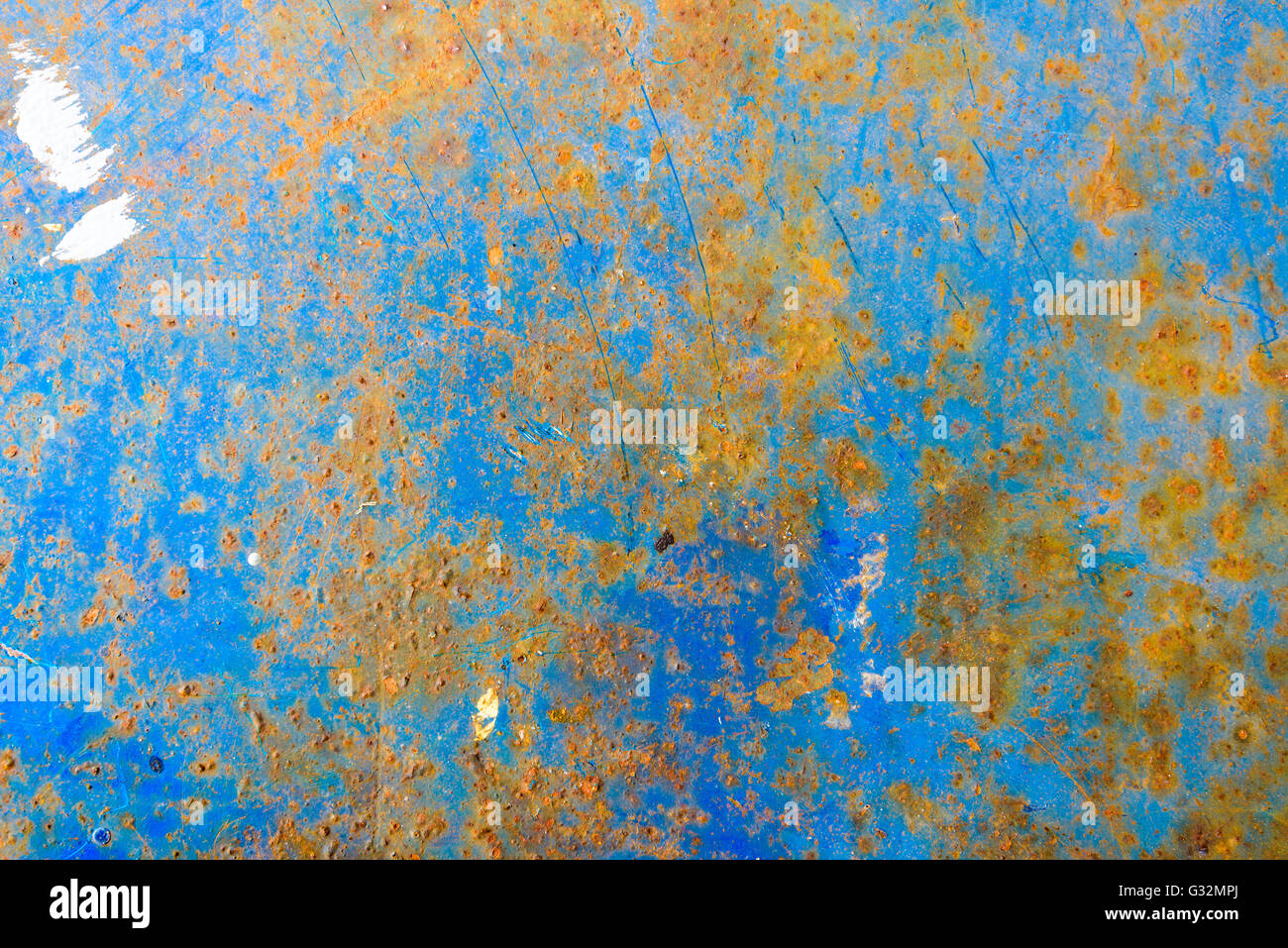 Piece of blue metal background with scratches Stock Photo