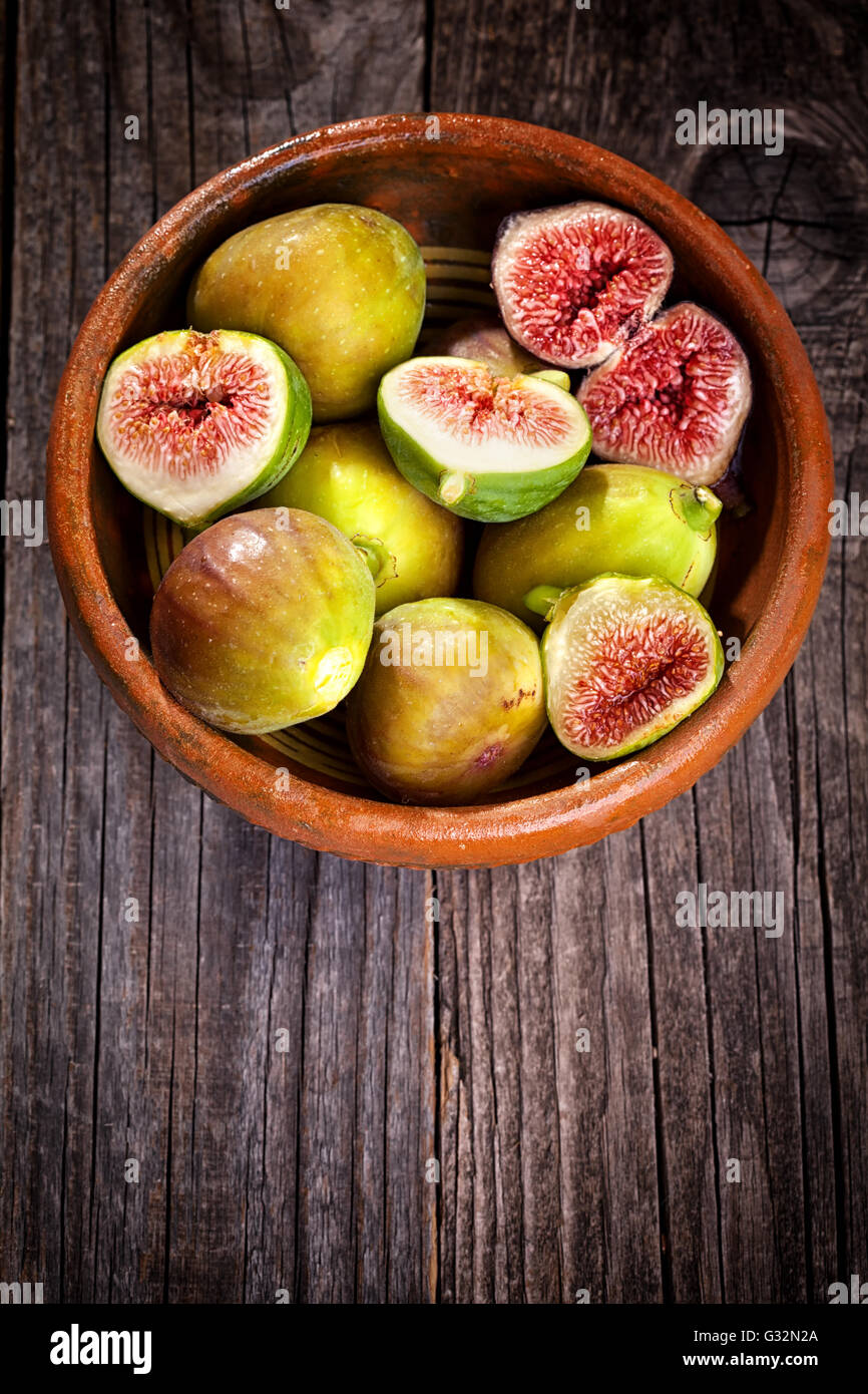Different varieties of figs with copy space Stock Photo Alamy