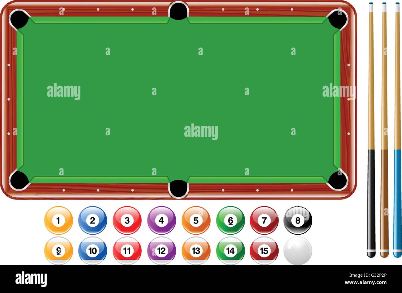Billiards, Pool Balls, Pool Game Set Stock Vector Image & Art Alamy