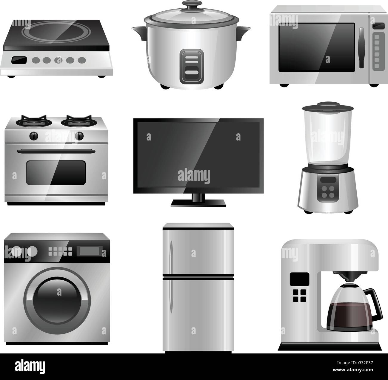 Home Appliances, Household Equipment Stock Vector