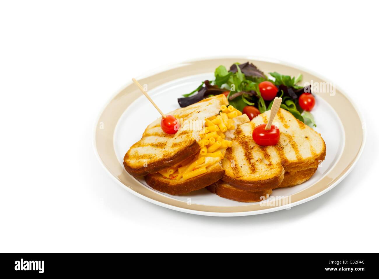 Grilled Macaroni and Cheese Sandwich Stock Photo Alamy