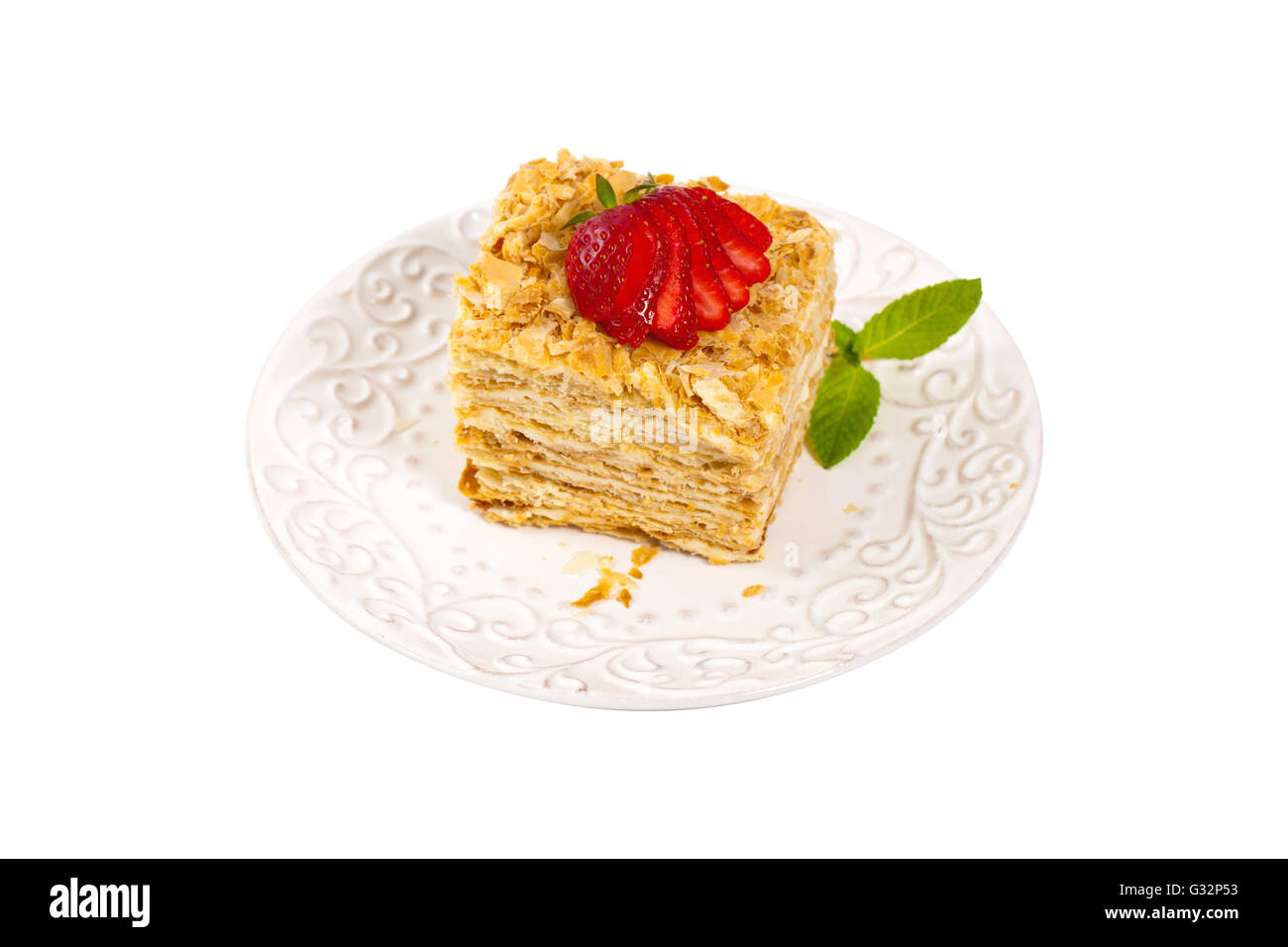 Puff Pastry Cake Napoleon Stock Photo - Alamy