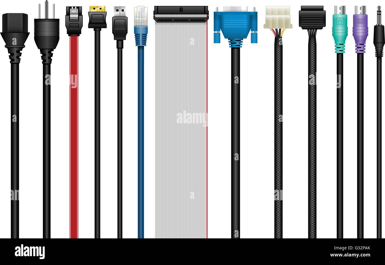 Computer Cables, Connectors, Technology Stock Vector Image & Art Alamy