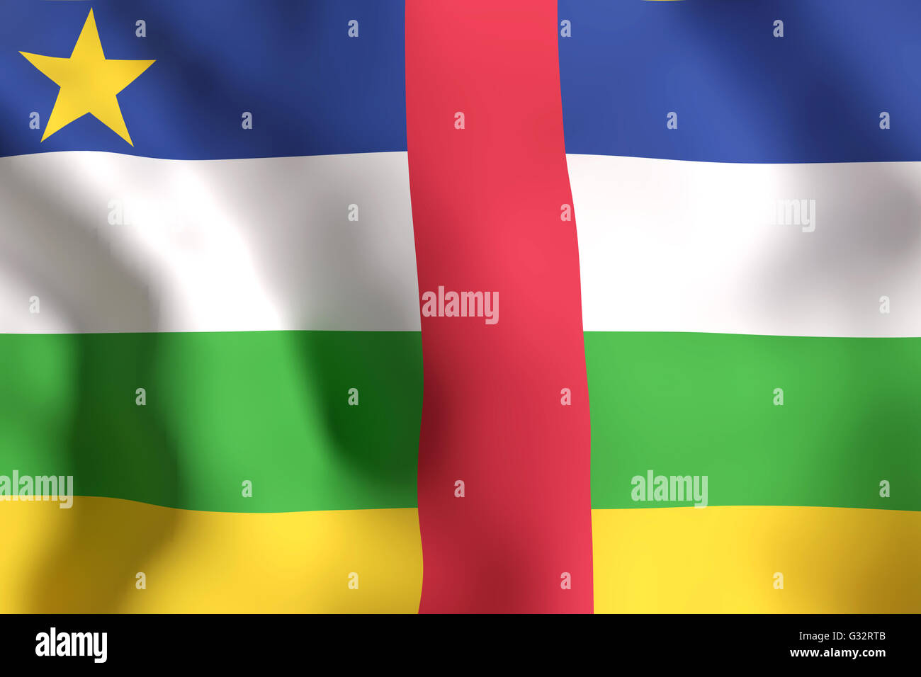 3d rendering of Central African Republic flag waving Stock Photo - Alamy