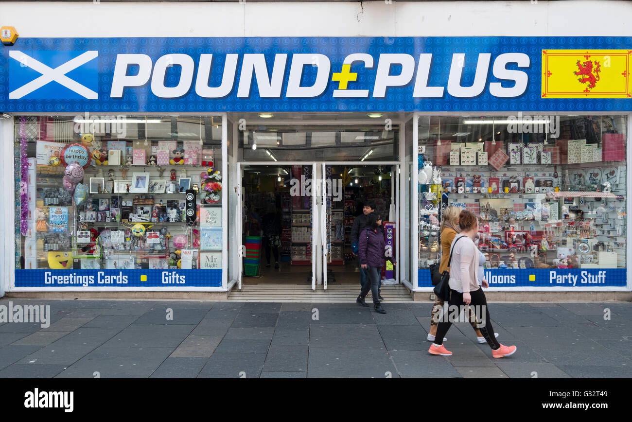 Pound Plus budget store on Argyll Street in Glasgow, Scotland, United Kingdom Stock Photo