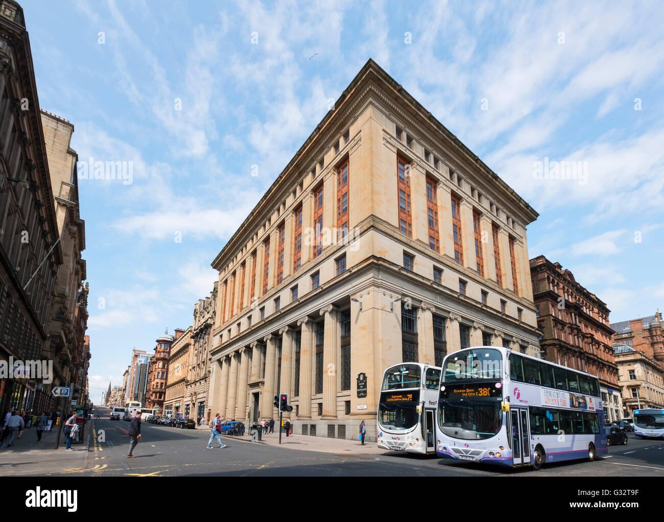 View of Bank of Scotland building on St Vincent Street in central Glasgow ,Scotland, united