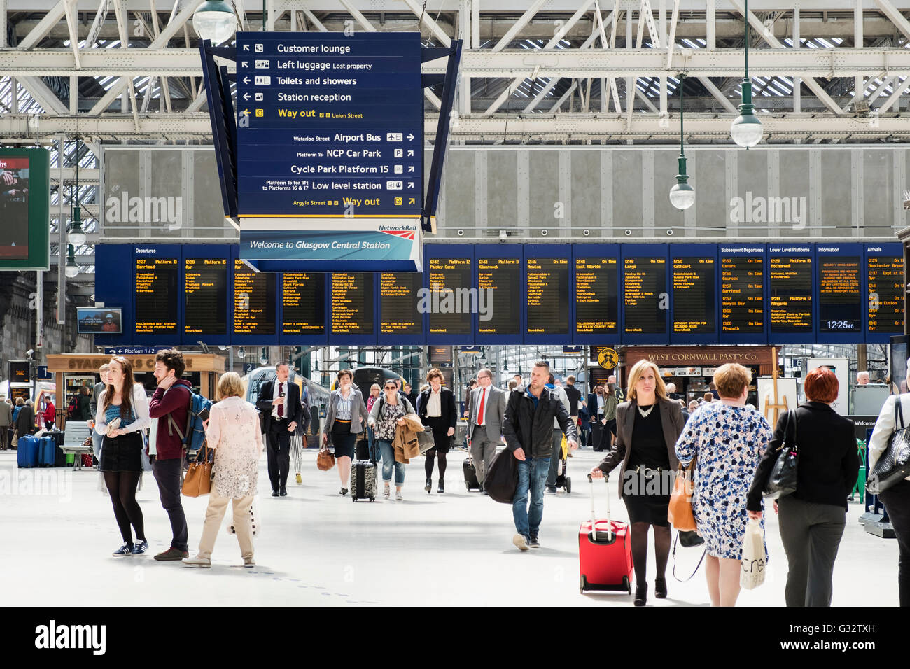 busy public concourse at Glasgow Central Station in Glasgow United Kingdom Stock Photo
