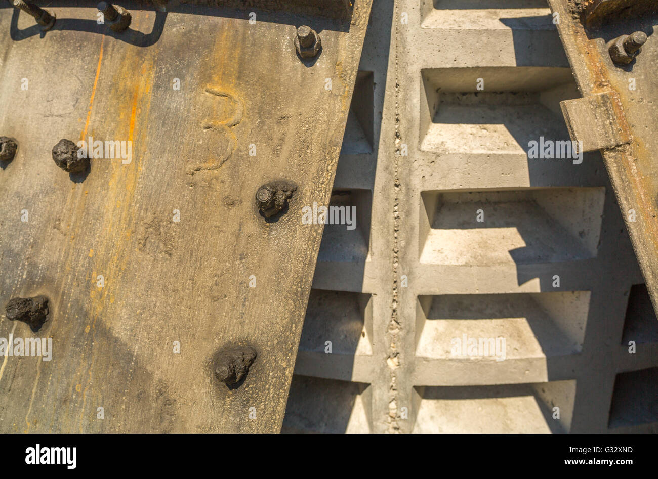 detail of a sanitation ring and metal mold Stock Photo