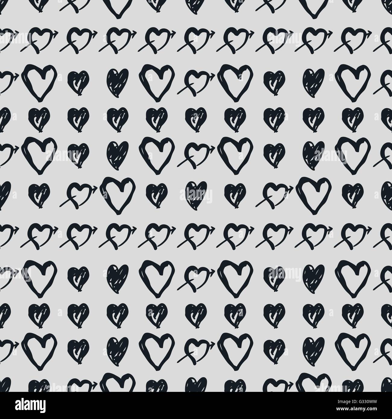 Doodle seamless pattern with hearts Stock Vector Image & Art - Alamy