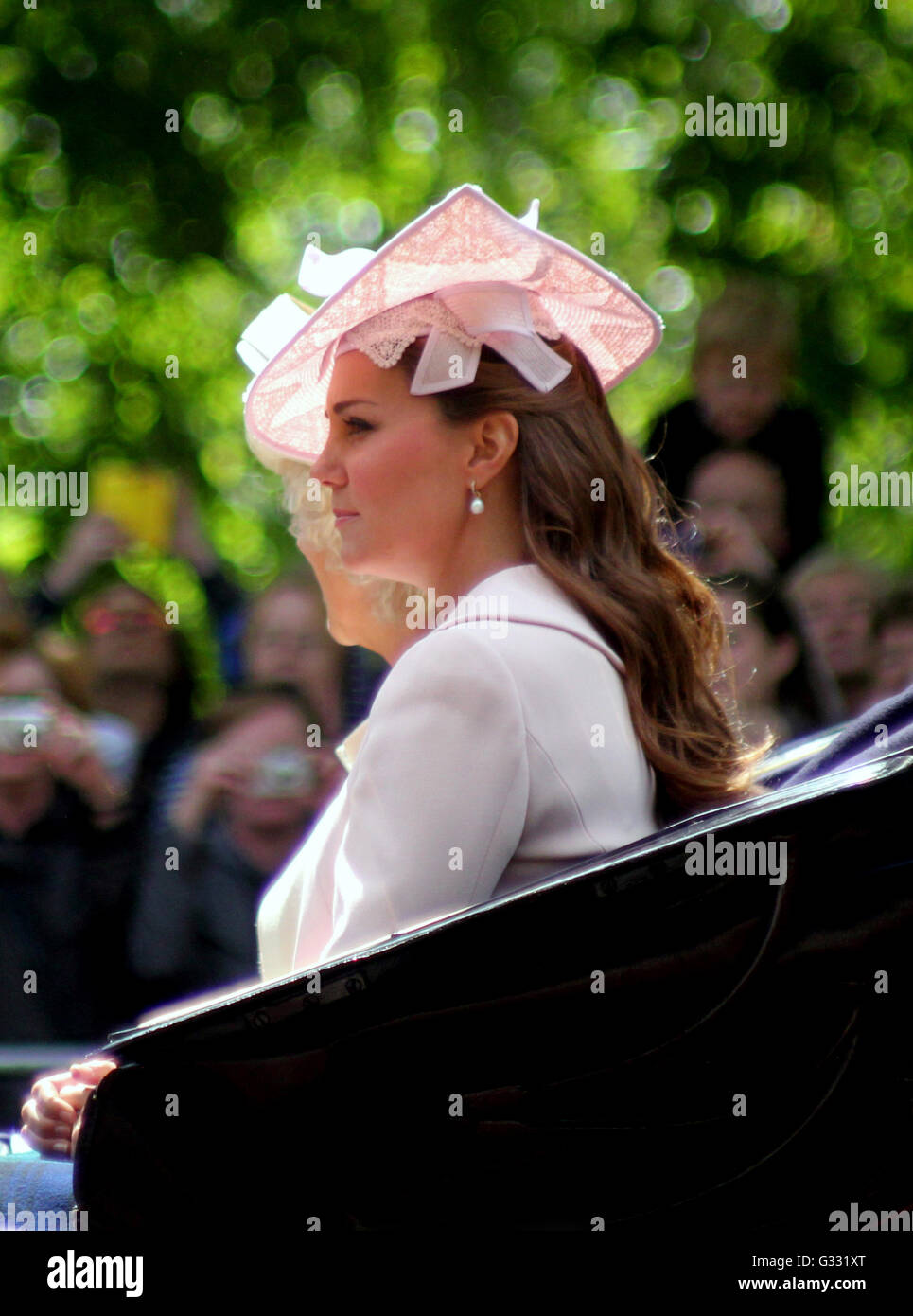 HRH The Duchess of Cambridge next to HRH The Duchess of Cornwall Stock Photo