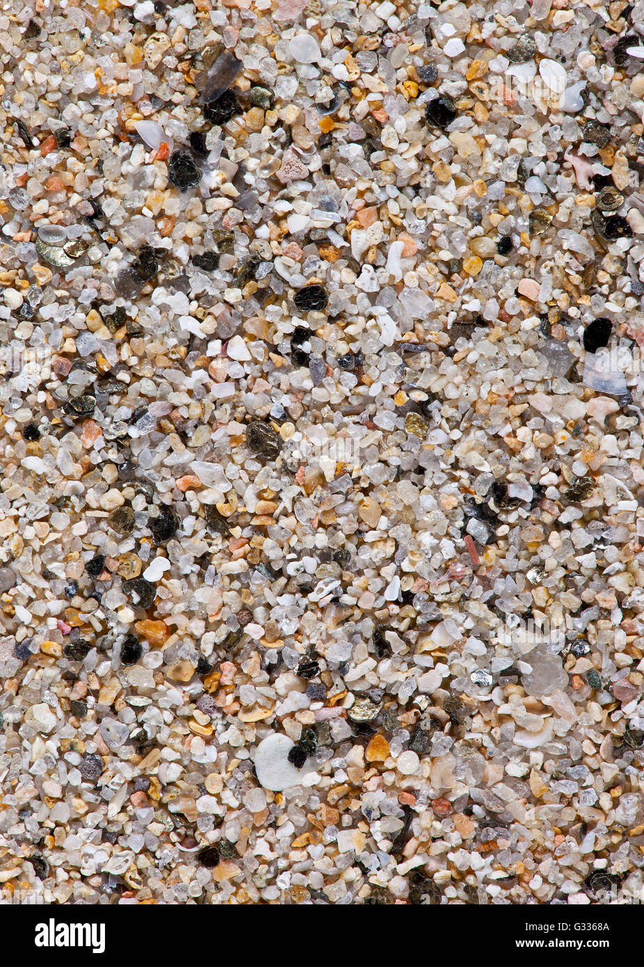 Sand sample from Playa de Oro, Sardinia, Italy Stock Photo