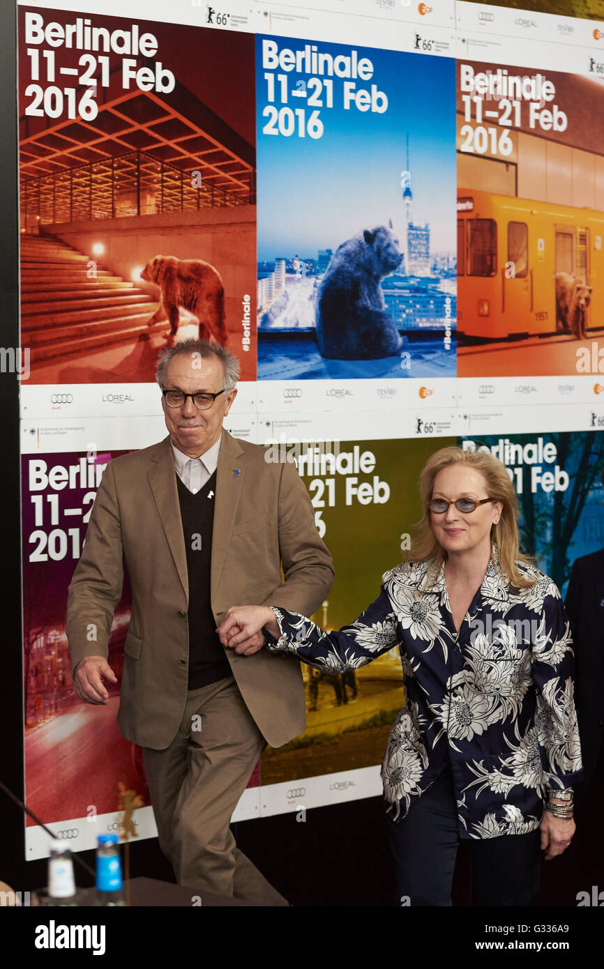 Berlin, Germany, Dieter Kosslick and actress Meryl Streep at the Berlinale Stock Photo
