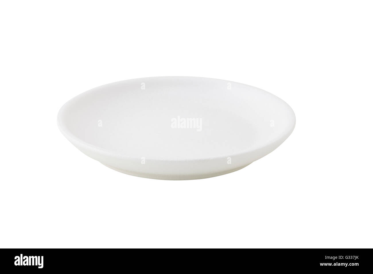 White saucer isolated on white. Include clipping path Stock Photo