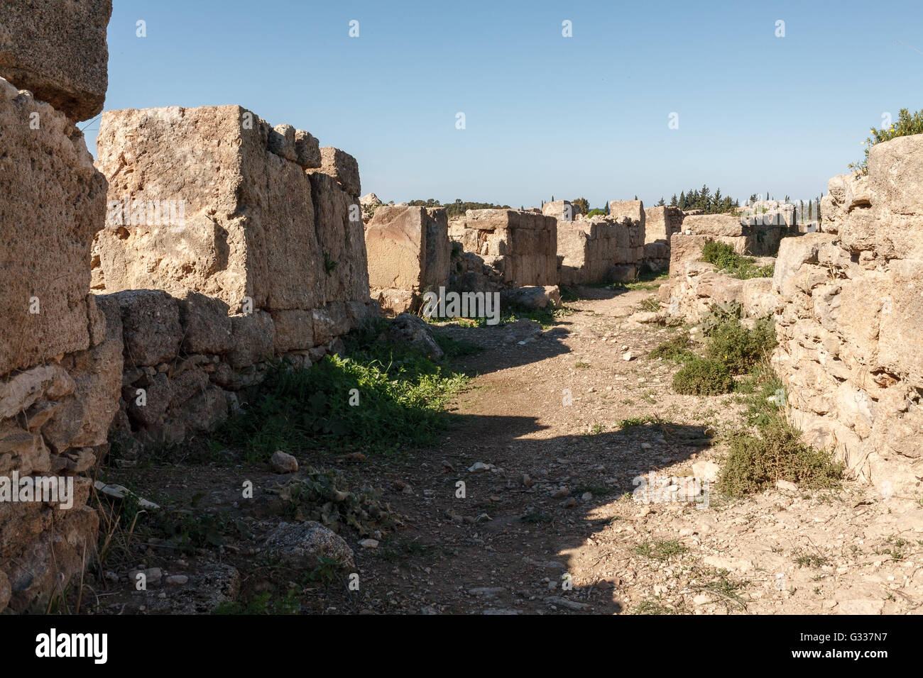 Ruins of the Royal Palace of Ugarit, Latakia, Syria Stock Photo