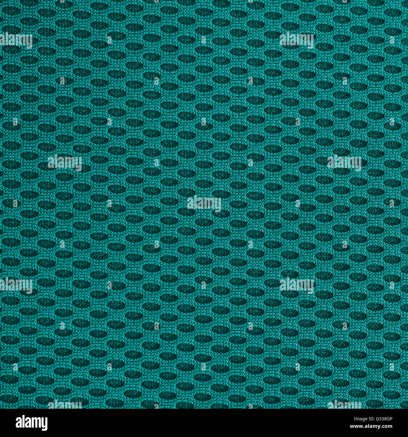Turquoise teal  multilayer fiber fabric texture. Close up, top view. Stock Photo