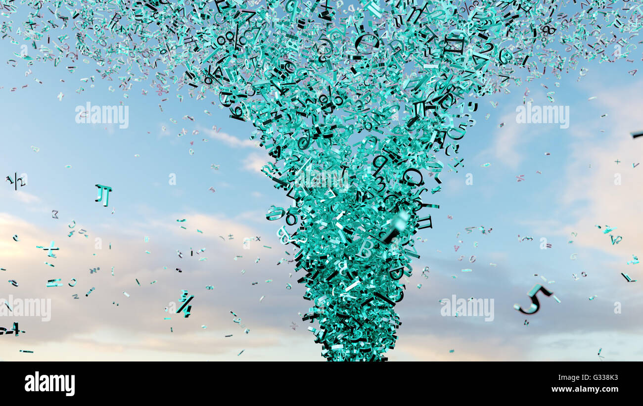 Flying numbers and math symbols. Include clipping path. 3d illustration ...