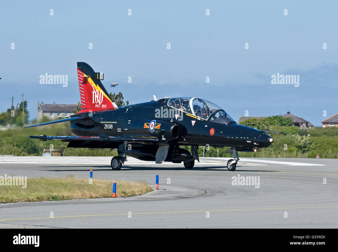 Hawk jet trainer RAF Valley Stock Photo