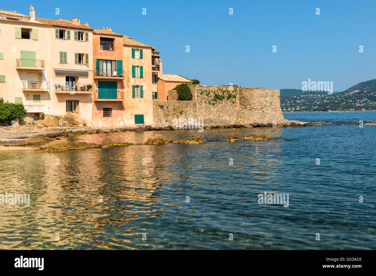 Saint Tropez, Urban beach of La Ponche, Var, Provence Alpes Cote d’Azur ...