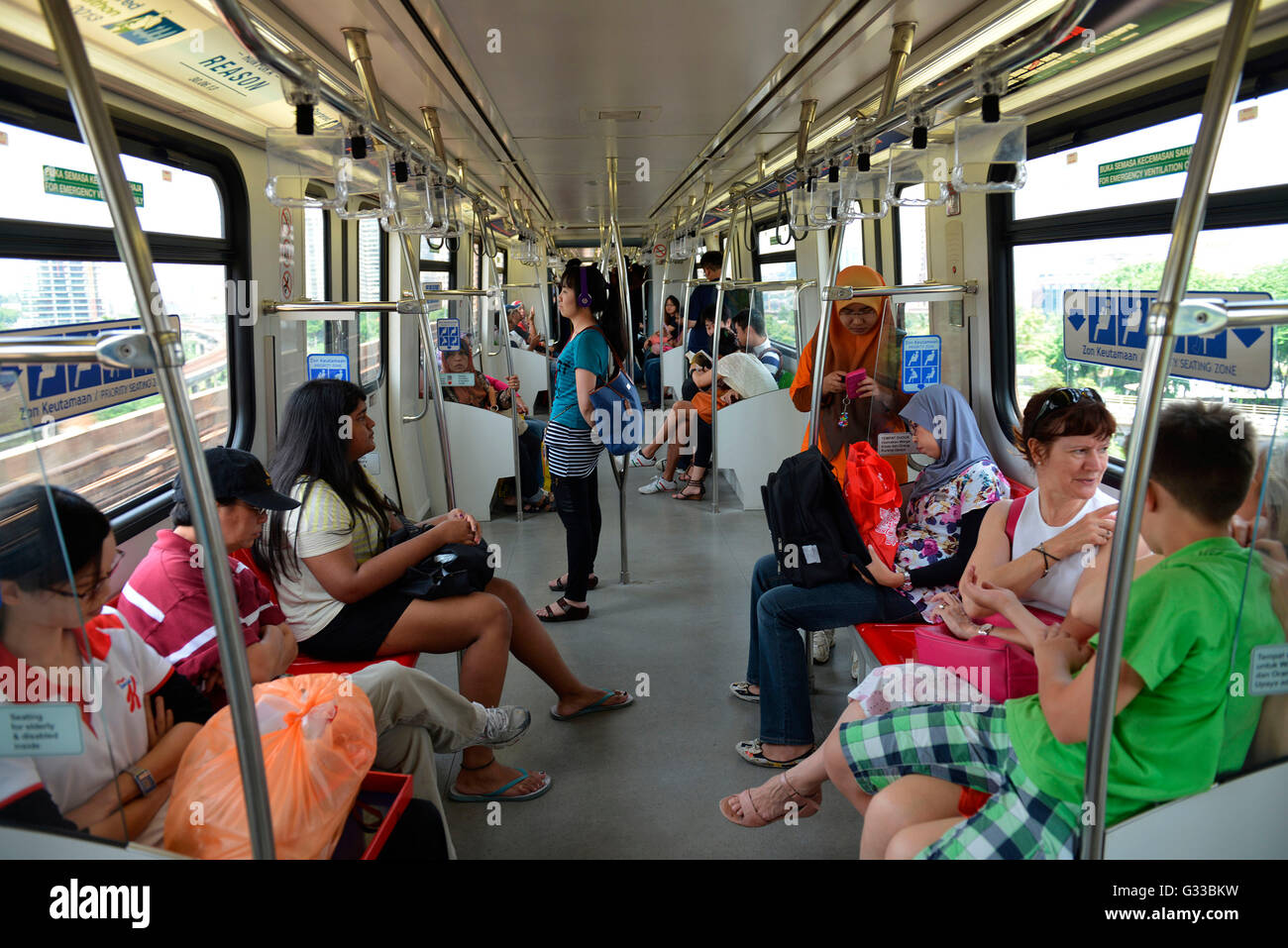 LRT train, Kuala Lumpur, Malaysia Stock Photo