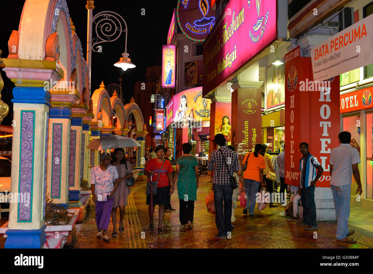 Jalan Masjid India, Little India, Kuala Lumpur, Malaysia Stock Photo