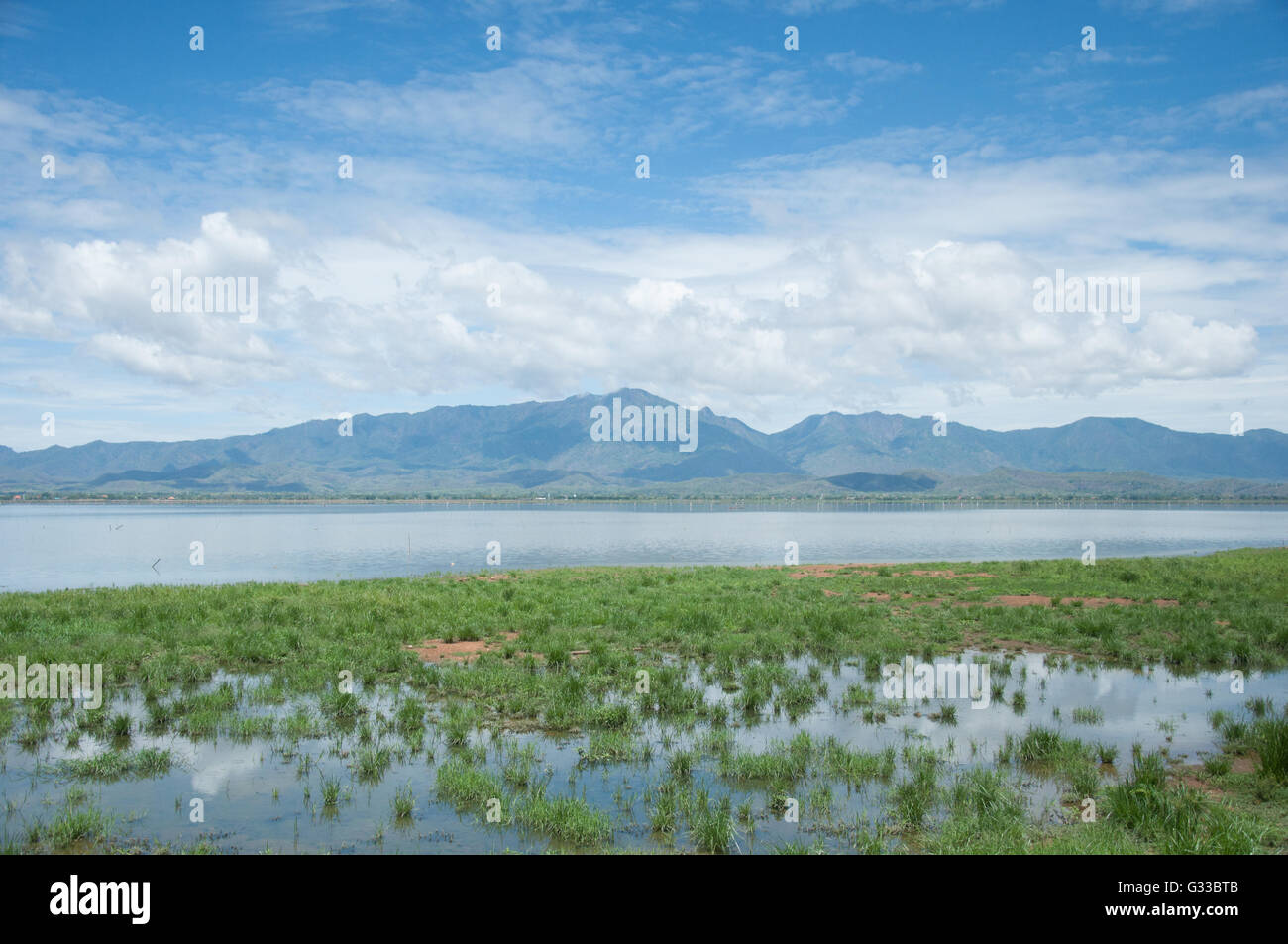 Kwan Phayao,Phayao lake, locate at Phayao province, Northern Thailand. Stock Photo