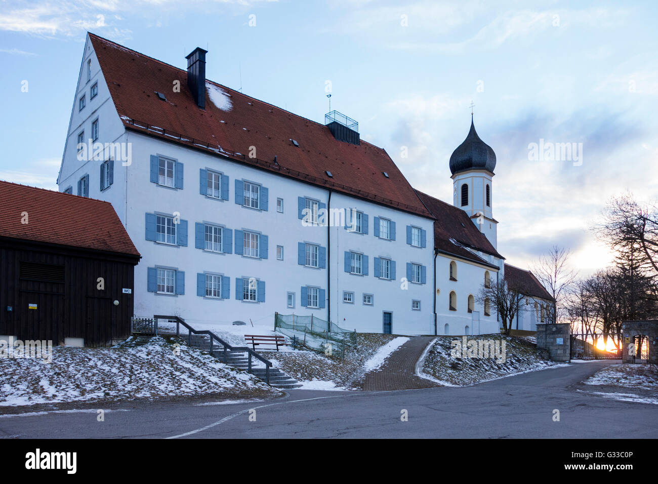 Wallfahrtskirche Mariä Himmelfahrt - Hohenpeißenberg, Bavaria, Germany Stock Photo