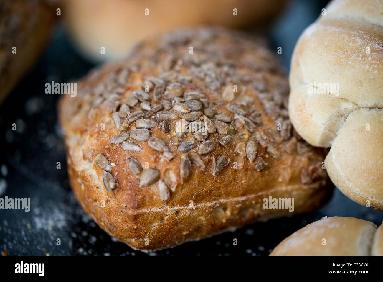 Sliced Bread Bun Stock Photo