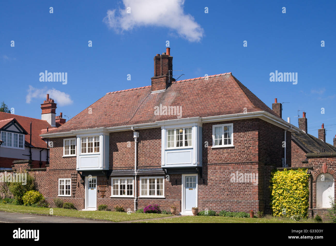 Houses 3 Windy Bank, Port Sunlight , Merseyside, England, UK Stock