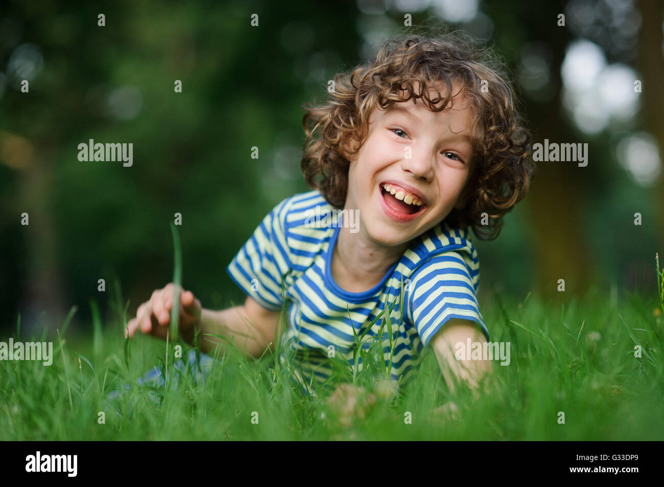 Boy Curly Hair Green Eyes Stock Photos Boy Curly Hair Green Eyes