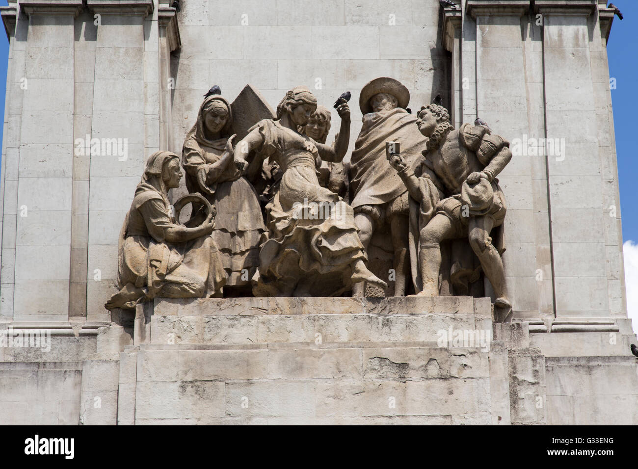 detail of statue in plaza del Argüelles, Madrid, Spain Stock Photo - Alamy