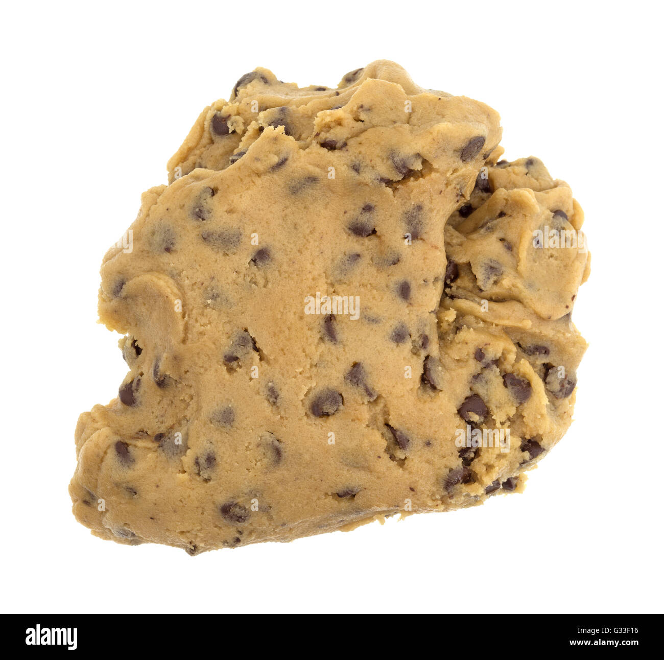 A ball of chocolate chip cookie dough isolated on a white background. Stock Photo