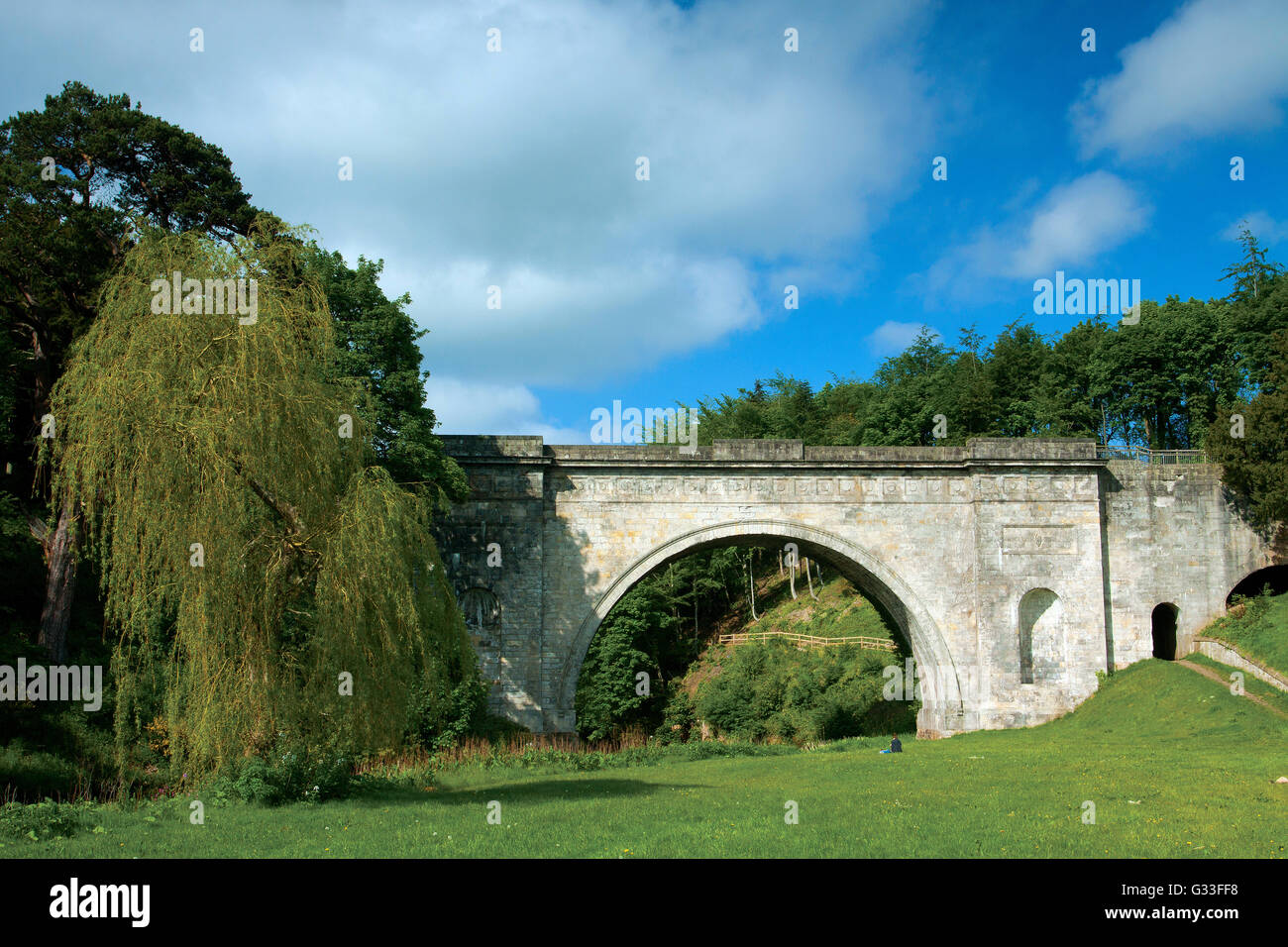 The Montagu Bridge and the River South Esk, Dalkeith Country Park, Dalkeith, Midlothian Stock Photo