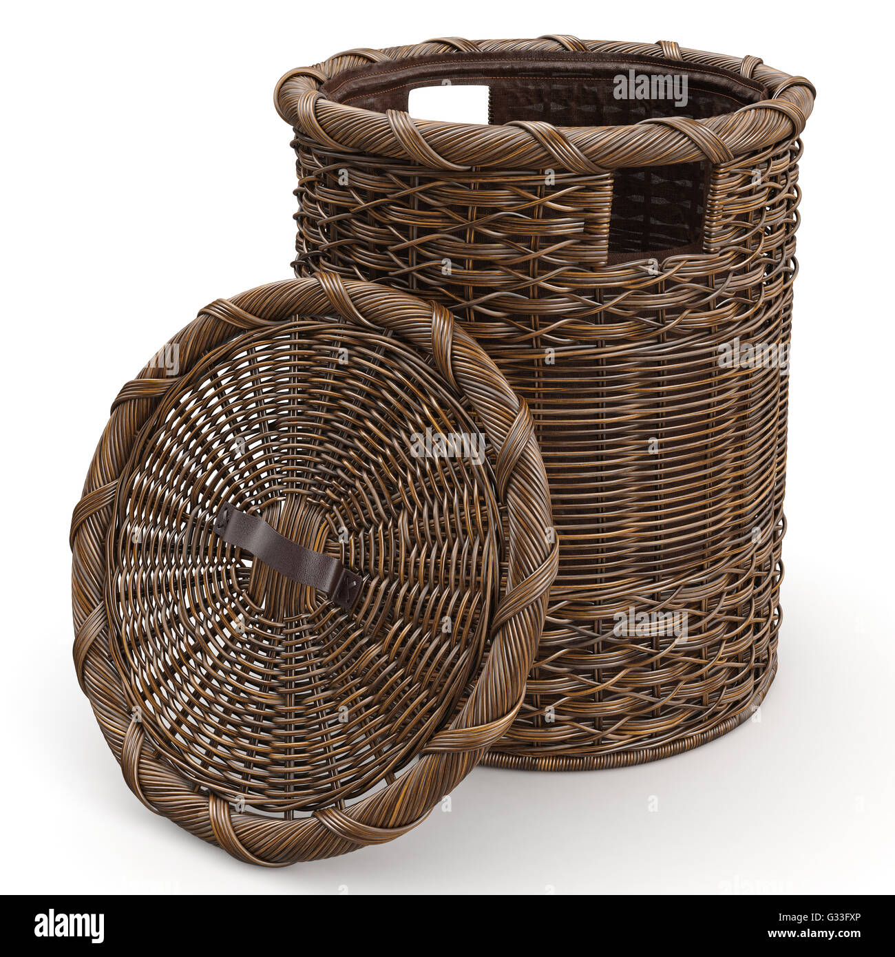 Empty wicker basket Stock Photo Alamy