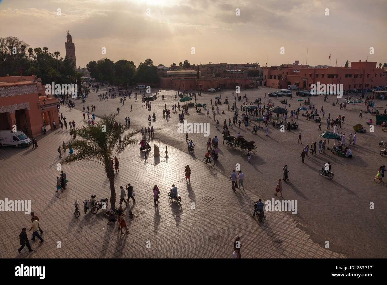 Jemaa el-Fnaa market square Marrakesh, Morocco Stock Photo