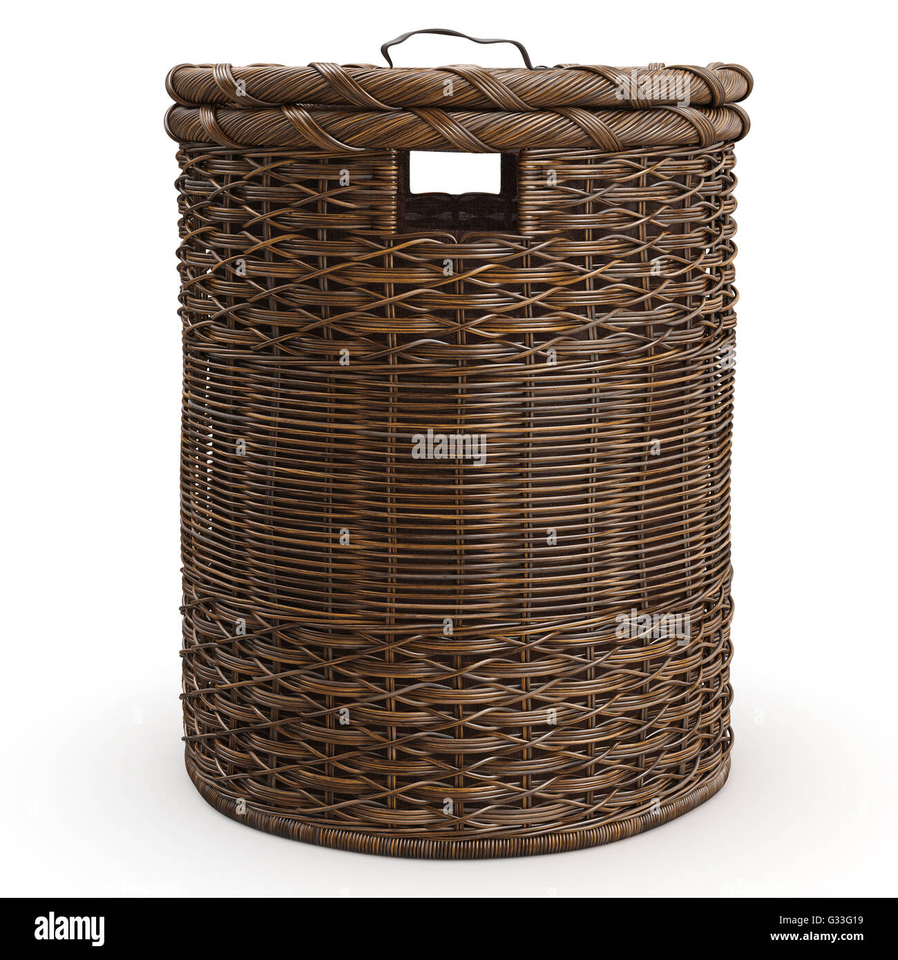 Round wicker basket Stock Photo Alamy
