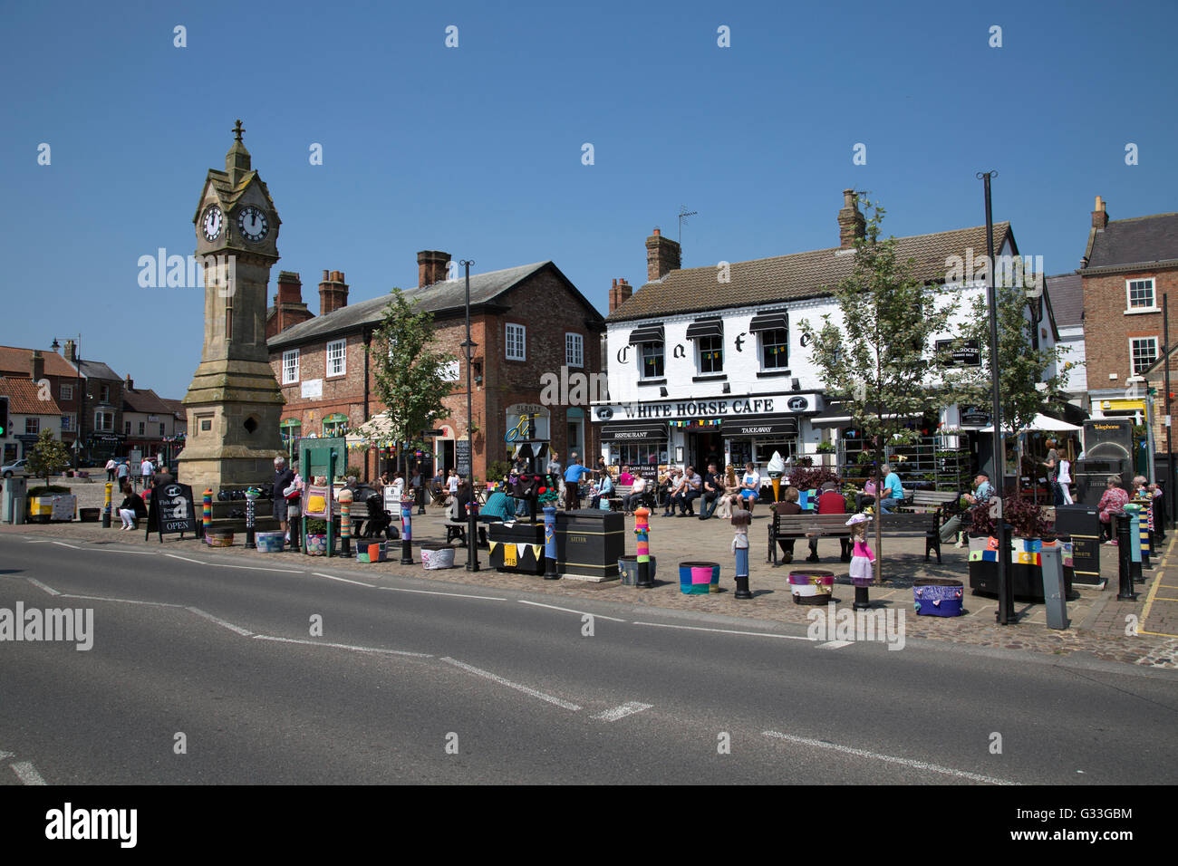 The market square in Thirsk, North Yorkshire in England Stock Photo