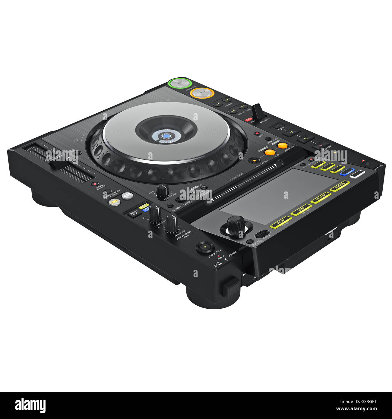 Dj mixer turntable, digital display Stock Photo Alamy