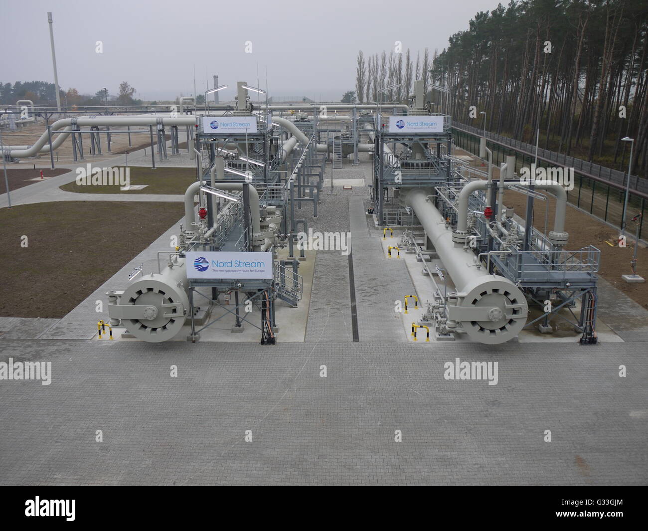Nord Stream gas pipe terminal in north of Germany Stock Photo