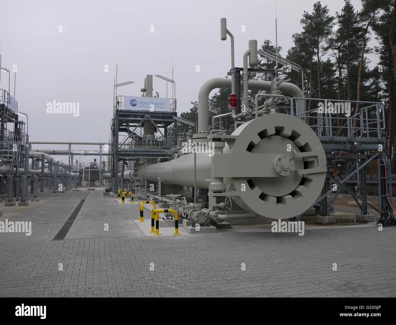 Nord Stream gas pipe terminal in north of Germany Stock Photo