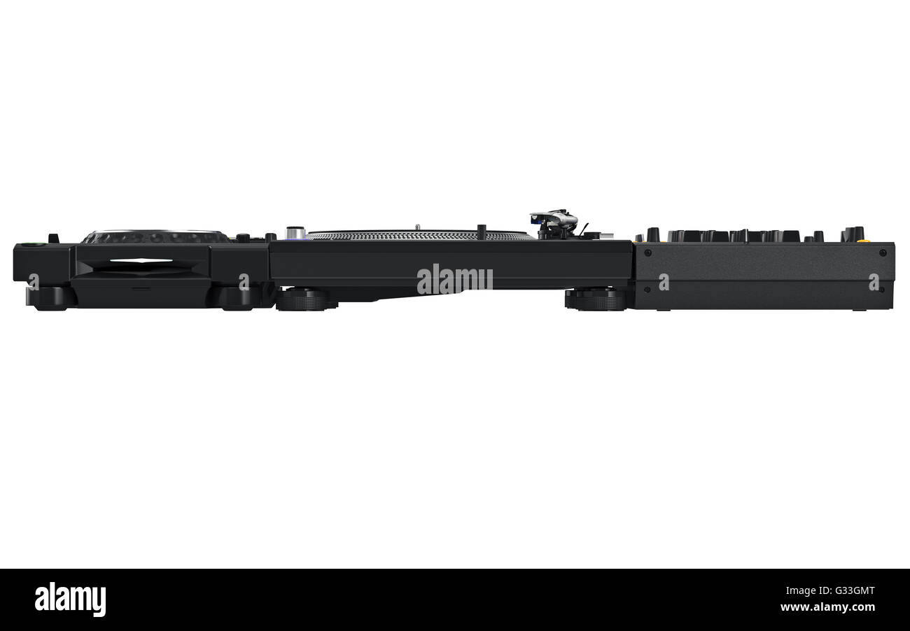 Dj music mixer table set, front view Stock Photo Alamy