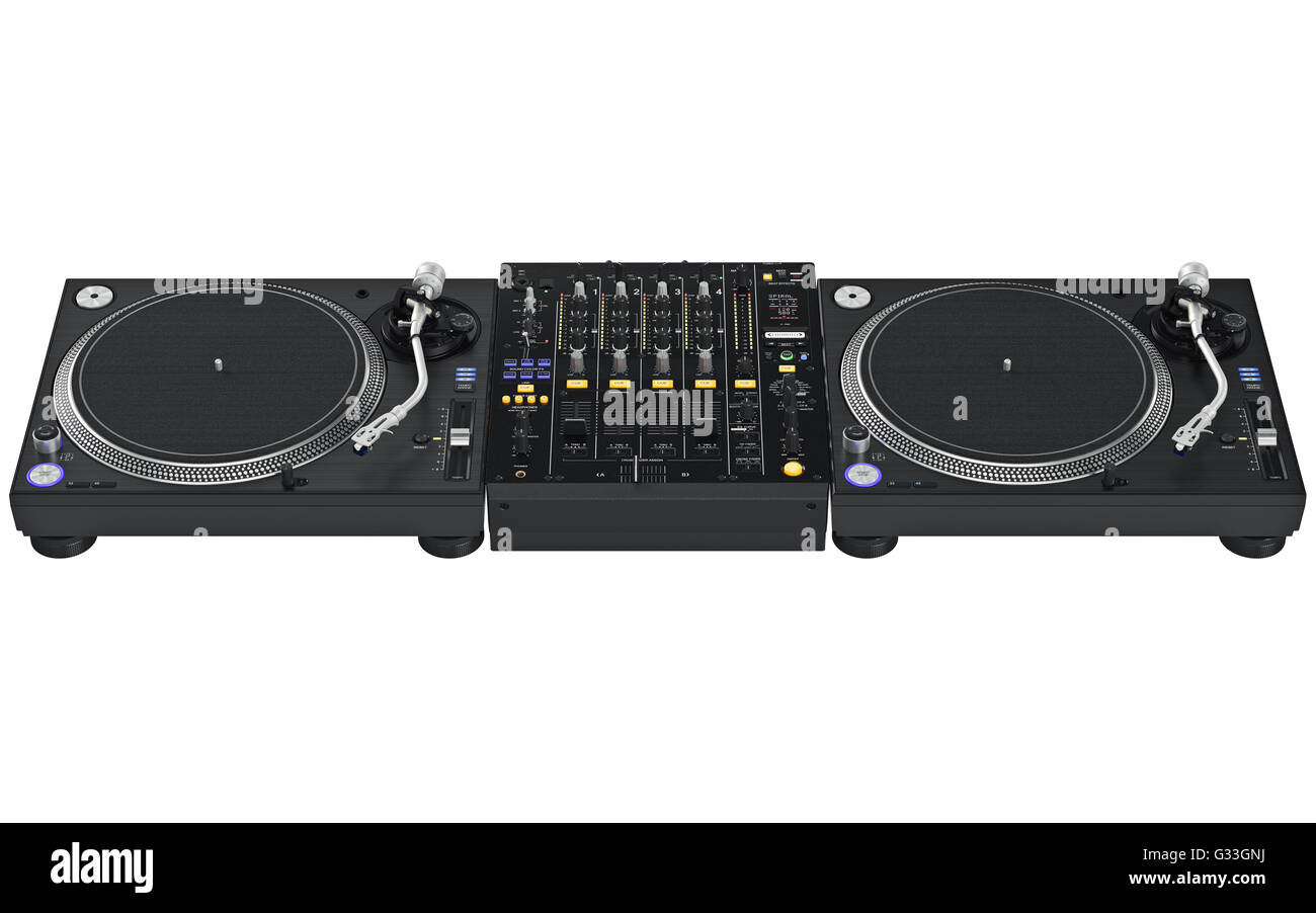 Set dj digital table mixer, music instrument Stock Photo Alamy