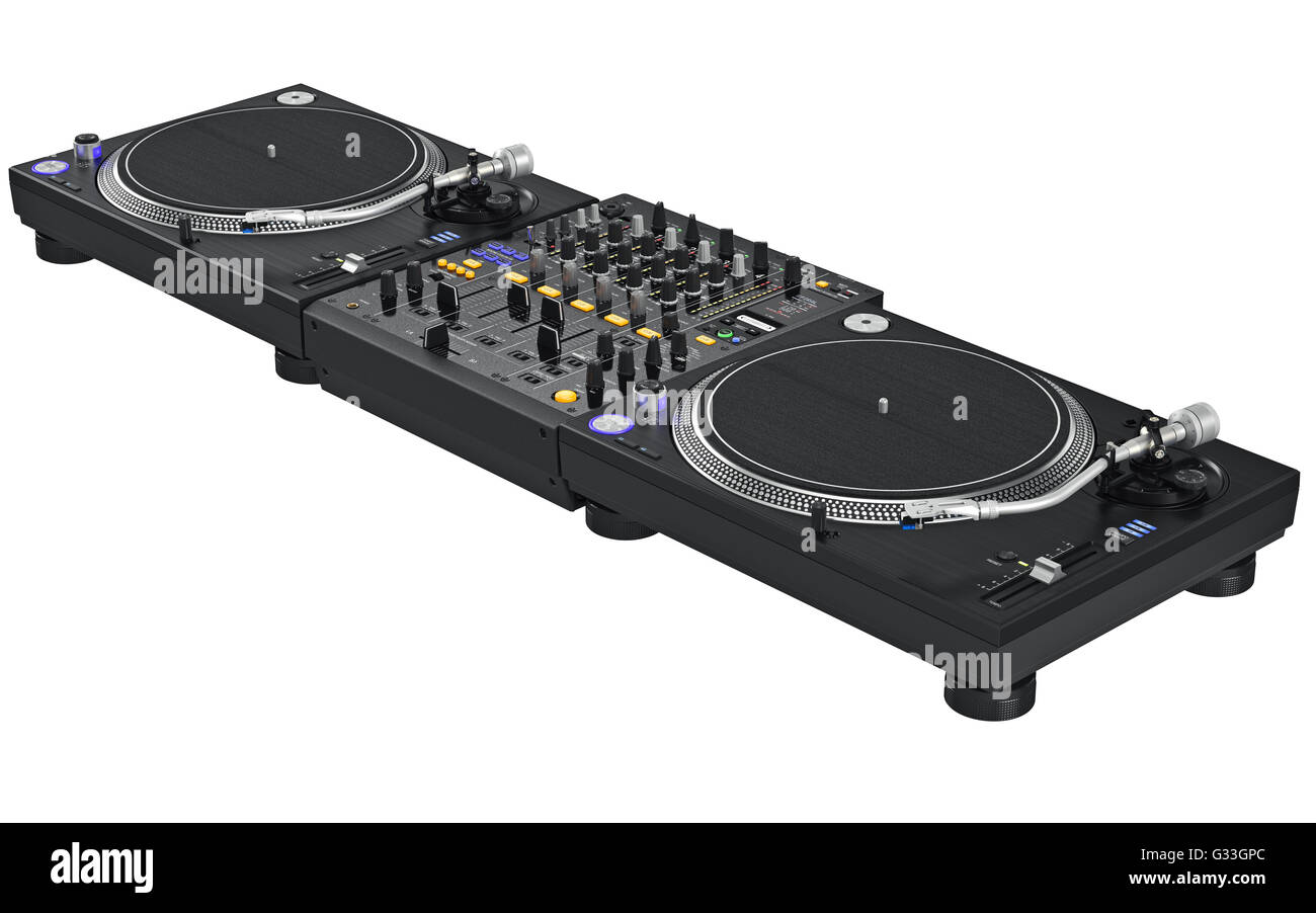 Professional table dj mixer music equipment Stock Photo Alamy