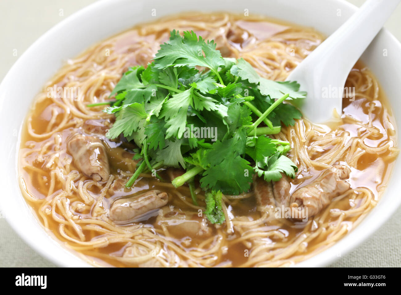 pork large intestine vermicelli soup, Taiwanese noodle cuisine Stock Photo