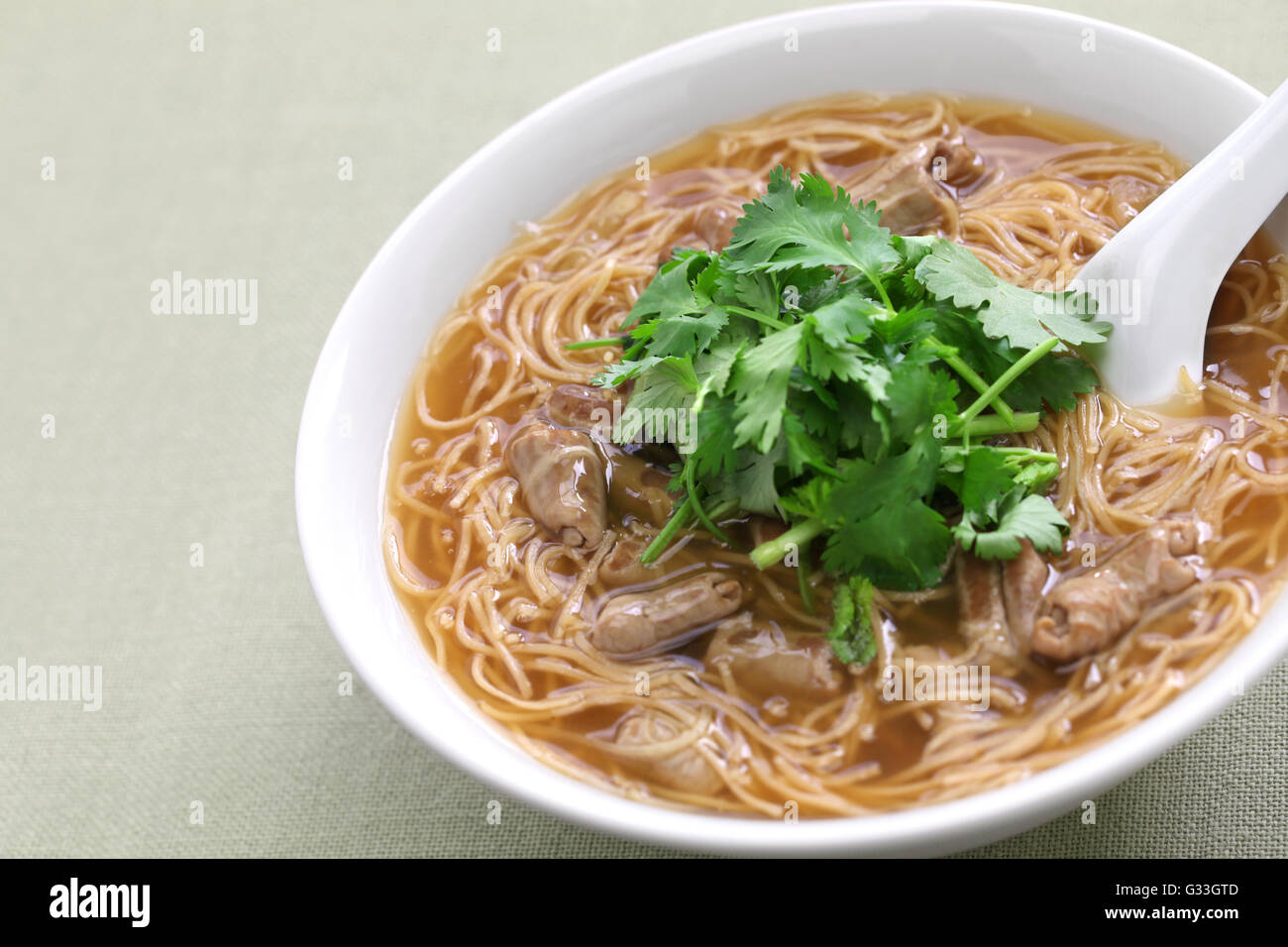 pork large intestine vermicelli soup, Taiwanese noodle cuisine Stock