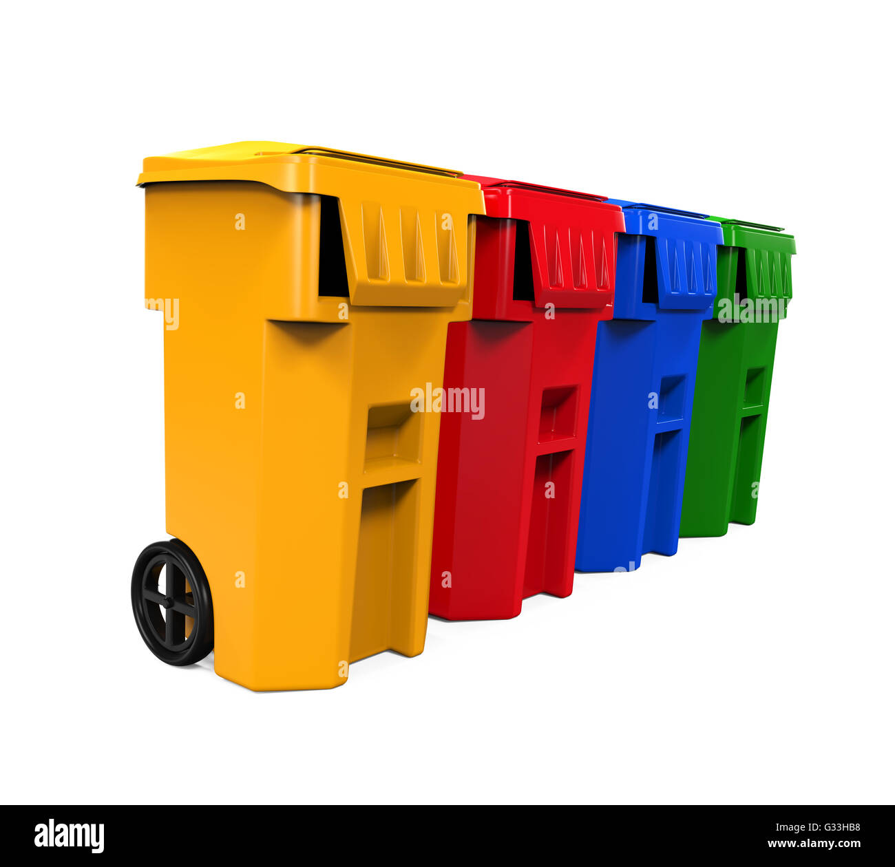 Multicoloured Garbage Trash Bins Stock Photo Alamy